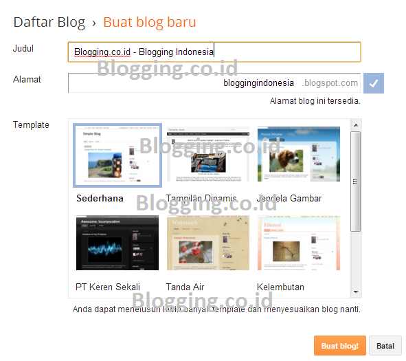 Cara Membuat Blog Sendiri Gratis