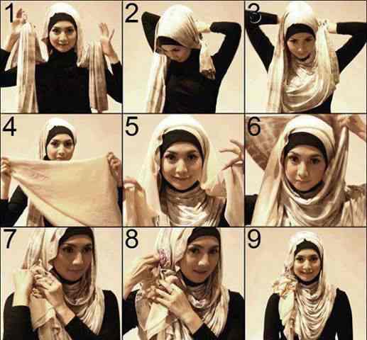 cara memakai jilbab pashmina