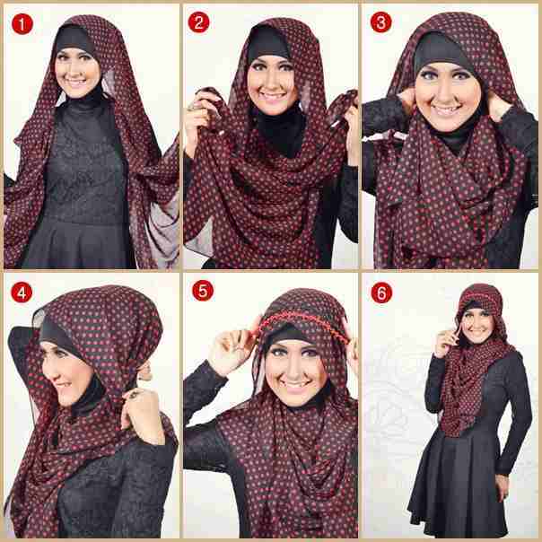 cara memakai jilbab paris