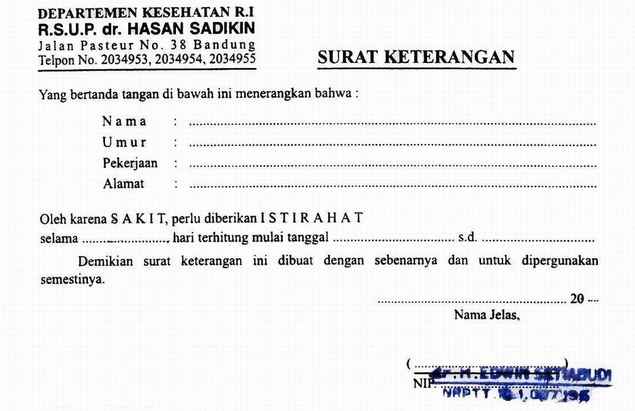contoh surat dokter contoh surat dokter