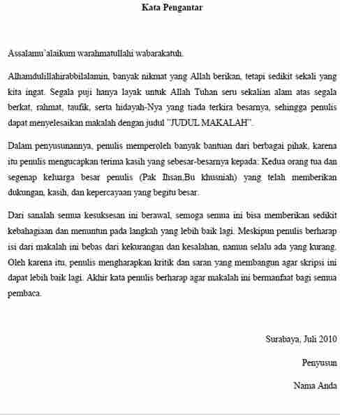contoh kata pengantar
